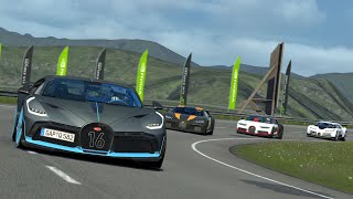 Bugatti Centodieci vs Divo vs Chiron Super Sport 300  vs Chiron at Highlands / Assetto Corsa (AC)