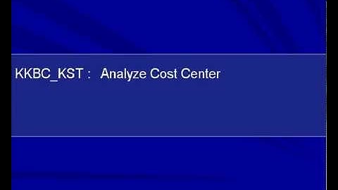 SAP Cost Center Accounting Transaction codes ( Tcodes )