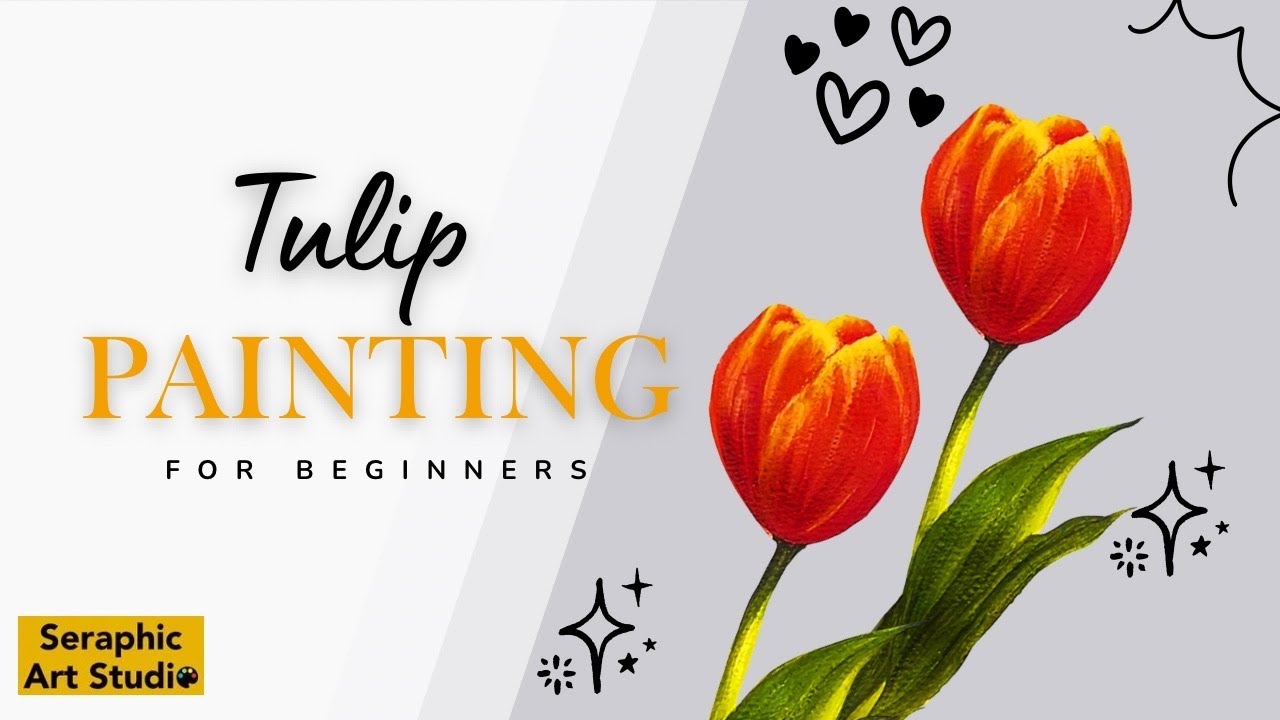 Tulip Painting in Acrylics Made Easy 🌷 | Beginner Friendly Art Tutorial