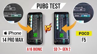 Poco F5 vs iPhone 14 Pro Max Pubg Test, Heating and Battery Test | Shocked 