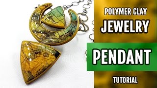 DIY Unusual Polymer Clay Pendant with Faux Labradorite. How to make stylish Pendant. VIDEO Tutorial!