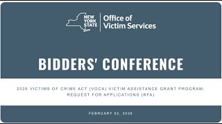 2026 VOCA Victim Assistance Grant Program RFA – Bidders' Conference Webinar on February 2, 2026