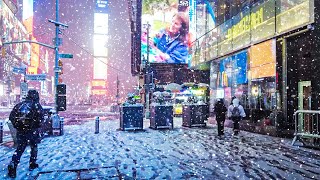 NYC 4AM Snow Walk | 42nd Street, Times Square, 57th Street, 5th Avenue, Rockefeller Center
