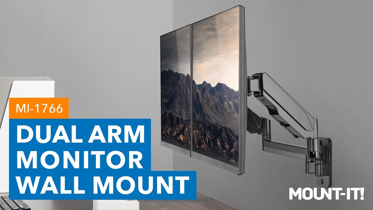 Dual Monitor Wall Mount | MI-1766 (Features) - YouTube