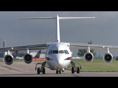 Queens Royal Flight Bae 146 Departure At Manchester Airport