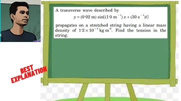 A transverse wave described by y = (0.02 m) sin[(1.0 m − 1) x + (30 s − 1)t] propagates on a