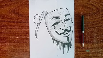 How to Draw a Hacker Mask Step by Step | Easy Anonymous Mask Drawing Tutorial for Beginners
