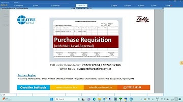 Store Purchase Requisition in Tally Prime| Add-on | Creative Softtech