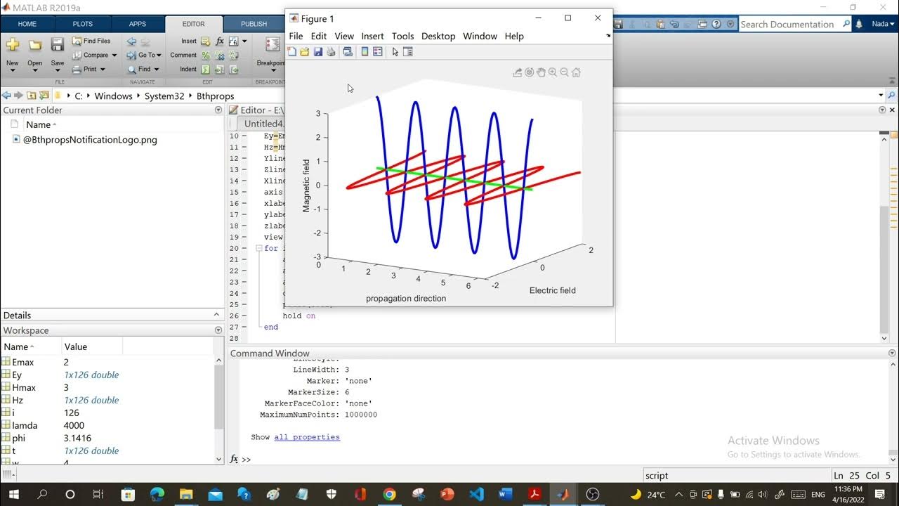EM waves | Matlab Task 4 - YouTube
