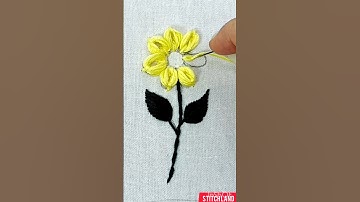 ✨"How to Make This Stunning Yellow Flower with Simple Stitches"#shorts