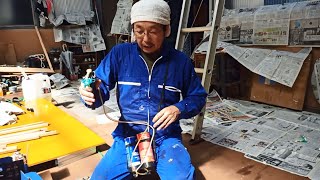 台風対策で西脇ベースのトタン波板を発泡ウレタンで強化しました。（インサルパック#30での吹付け施工）
