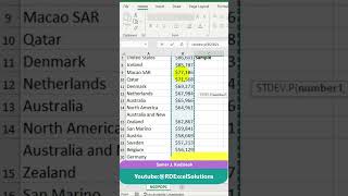 Calculate Standard Deviation in Excel for Population or Sample | Excel