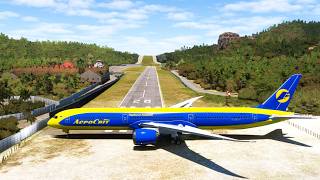 Ukraine International Airlines B787 Extreme Takeoff at Gustaf III Airport – Insane Beach Runway!
