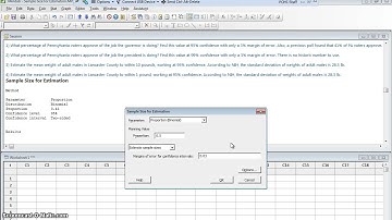M17 Sample Size for Estimation