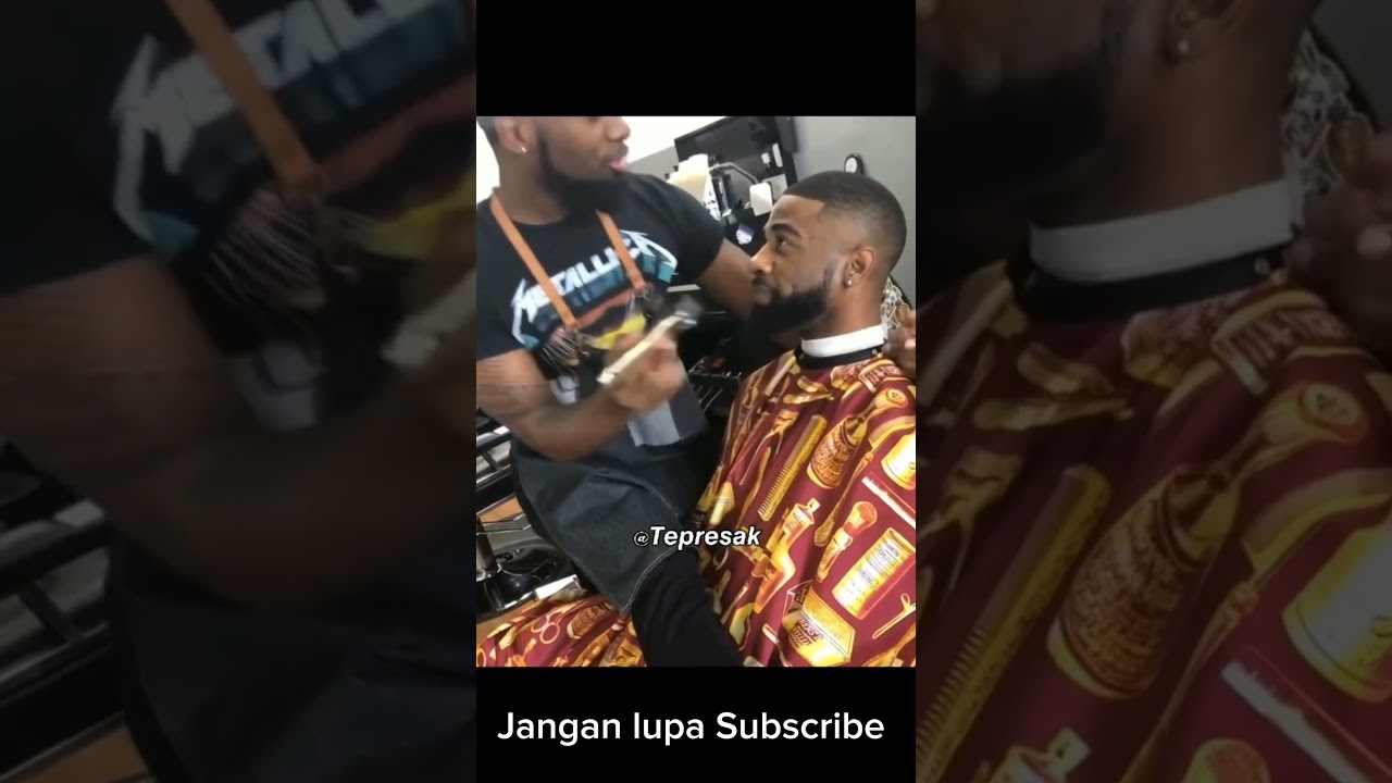 Si Azril tertekan potong rambut di tempat andre(alias Andriana)#subscribe #memes#pangkasrambut