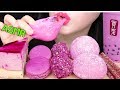 ASMR PURPLE ICE CREAM, CHEESE BALL, BUBBLE TEA, MACARON 보라 아이스크림, 치즈볼, 버블티, 마카롱 먹방EATING SOUNDS
