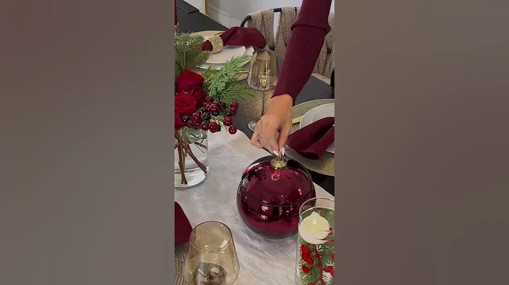 Burgundy #holiday Tablescape - link in Bio to shop all the decor! #fyp #homedecor #christmas