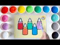 Sand painting rainbow baby milk bottles for kids toddlers how to draw  coloring easy art
