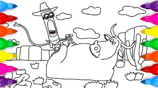 Despicable Me 4 Mega Minion Tim Catching Cow Coloring Page Profile