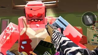 Pixel Combat Zombies Strike - Galil SAR Zebra Weapon Skin Full Unlocked Android Gameplay Part 71 screenshot 3