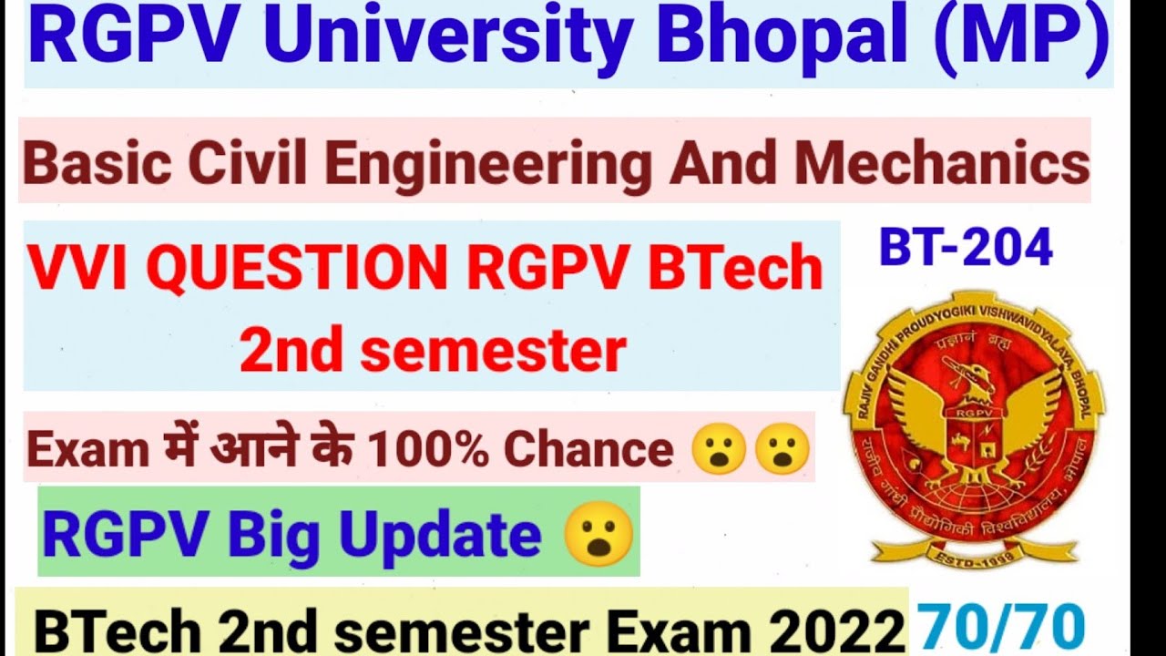 RGPV Basic Civil Engineering Most Important Topic || RGPV BTech 2nd ...