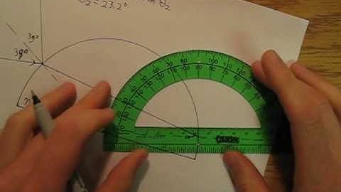 BMAPhysics 14g Tracing a ray of light through a semi-circular block of glass.