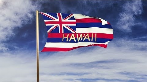 4K hawaii flag with title waving in the wind. Looping sun rises style. Animation loop Stock video