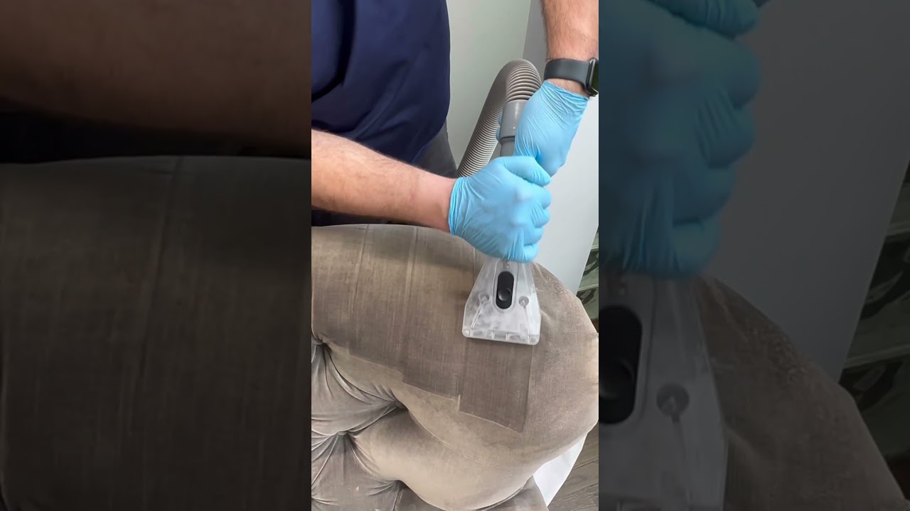 3..2..1…Upholstery Steam Cleaning! Dirty water dump at the end! 