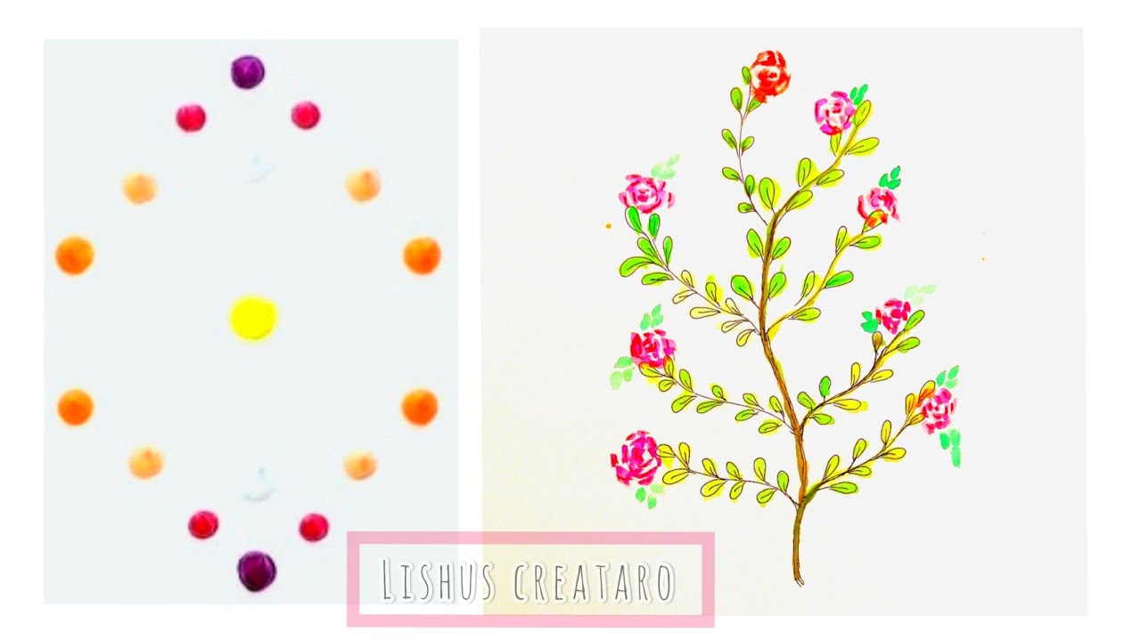 Use Watercolor/ flower /lishu's creataro@farjana drawing academy