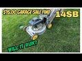 John Deere 14SB Lawnmower.  Will It Run &amp; BBC Bearing Fix 