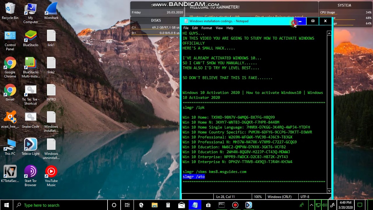 1000000% HOW TO ACTIVATE WINDOWS 10 USING CMD 2020 - YouTube
