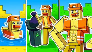 I Survived 1000 DAYS as a DUCK GARBAGE MAN in HARDCORE Minecraft! - Professions Compilation