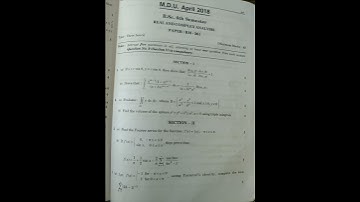 Real And Complex Analysis MDU 2017 2018 2019 Question Paper BA BSc 3 year
