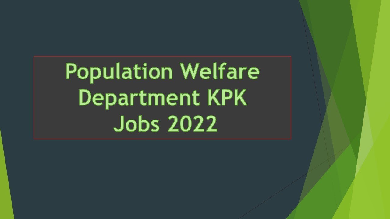 Population Welfare Department KPK Jobs 2022