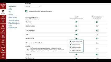 Canvas Course Notifications