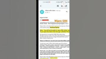 Wipro SIM offer letter 2022