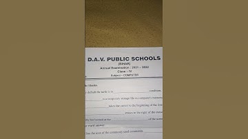 DAV Class 4 Computer Question paper of Annual Exam 2021-2022 #shorts