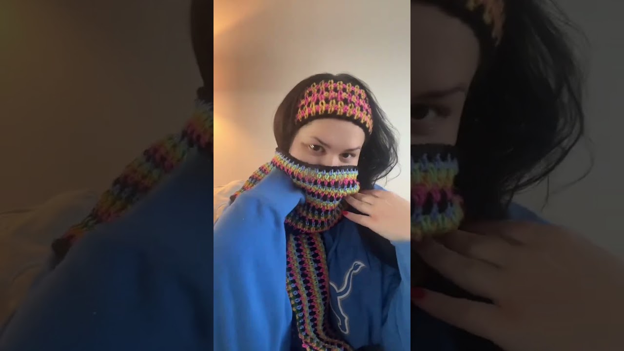 That feeling when you get to wear your finished crochet project in public #crochet