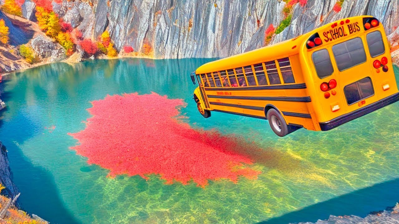 TOP 100 School Bus Crashes & Jumps - Mega School Bus Simulator 🚌 אוטובוס  - vídeo de ônibus