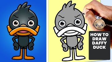 HOW TO DRAW Daffy Duck step by step easy 🦆 (Space Jam 2) ✍️ Sharpie Drawing Tutorial 👨🏽‍🦲 Jamesy