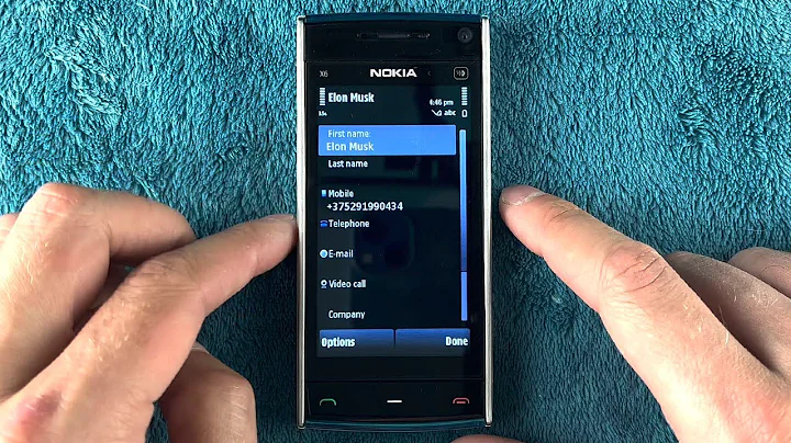 Nokia X6 incoming call and creating contact