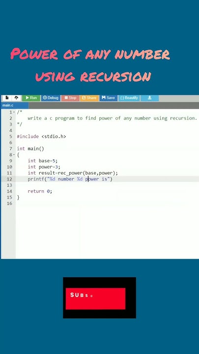How to find power of any number using recursion.@manalipatil7670 # ...