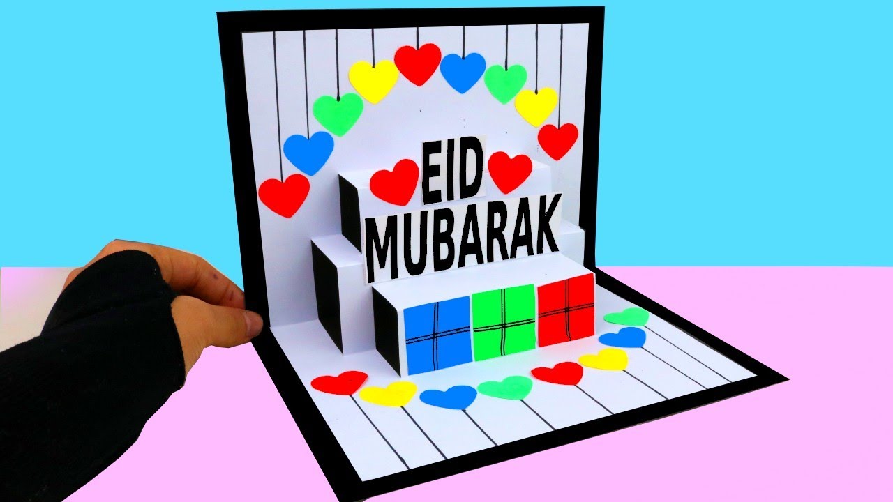 POP UP Eid Mubarak Card 💝 // Handmade easy card Tutorial//Beautiful Eid ...