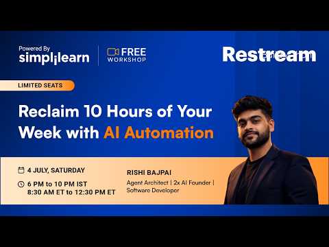 AI Workflow Automation Workshop 2026 | How To Automate Meetings, Reports, And Content? | Simplilearn thumbnail