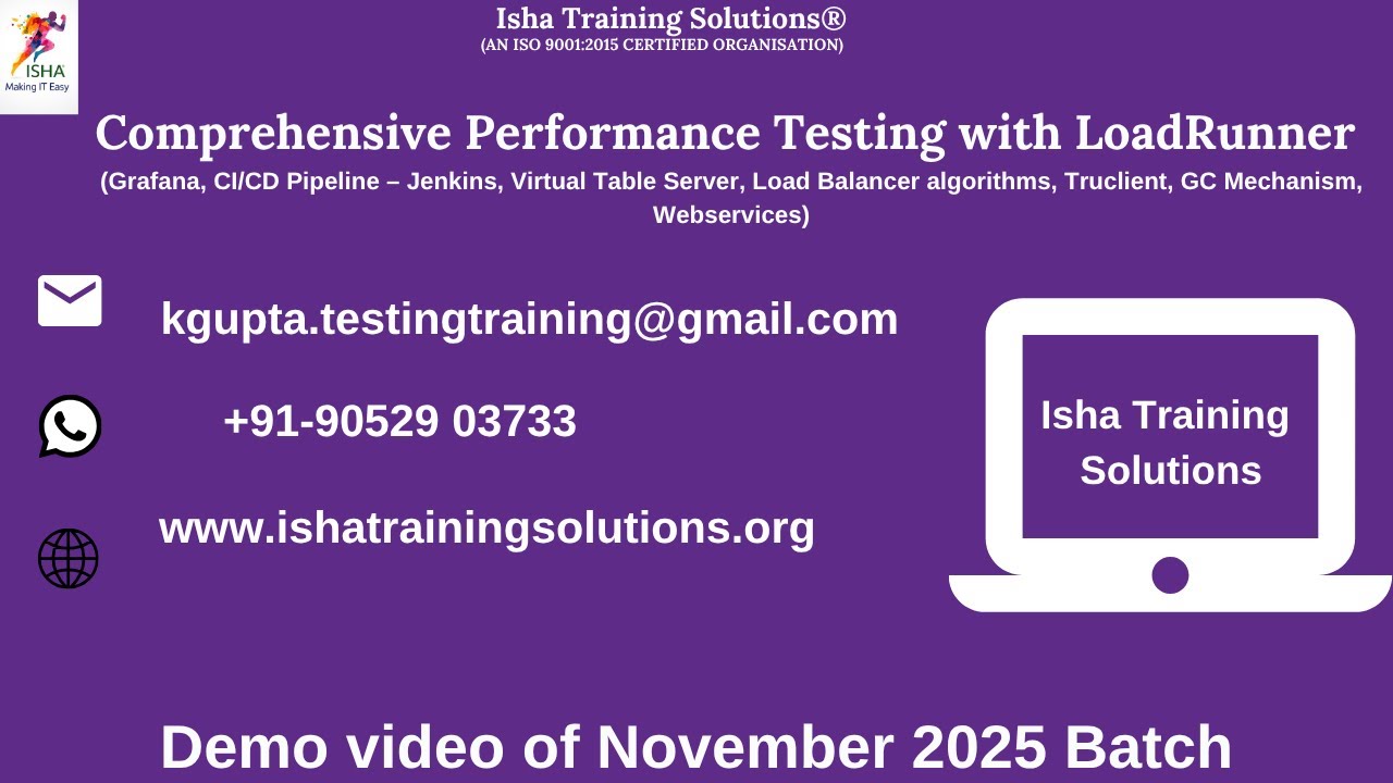 Performance Testing with LoadRunner Demo on 17th Nov 2025.WhatsApp us ...