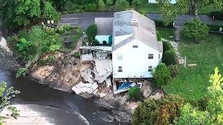 Severe Flooding Causes Roadway to Wash Away in Stony Brook, NY