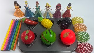 Satisfying Video I How to make Princess Lolipops in to Heart Pool AND Rainbow Painted Cutting ASMR