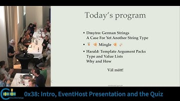 0x38: Intro, event host presentation, news, and a quiz nobody could solve 😮