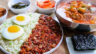 조합 끝판왕 꼬막비빔밥과 돼지고기 애호박 고추장찌개 먹방 COOKING SHOW ASMR REAL SOUND 수창TV