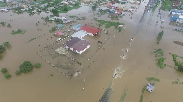 Warren Road Cunupia Flood - Drone Footage Courtesy...
